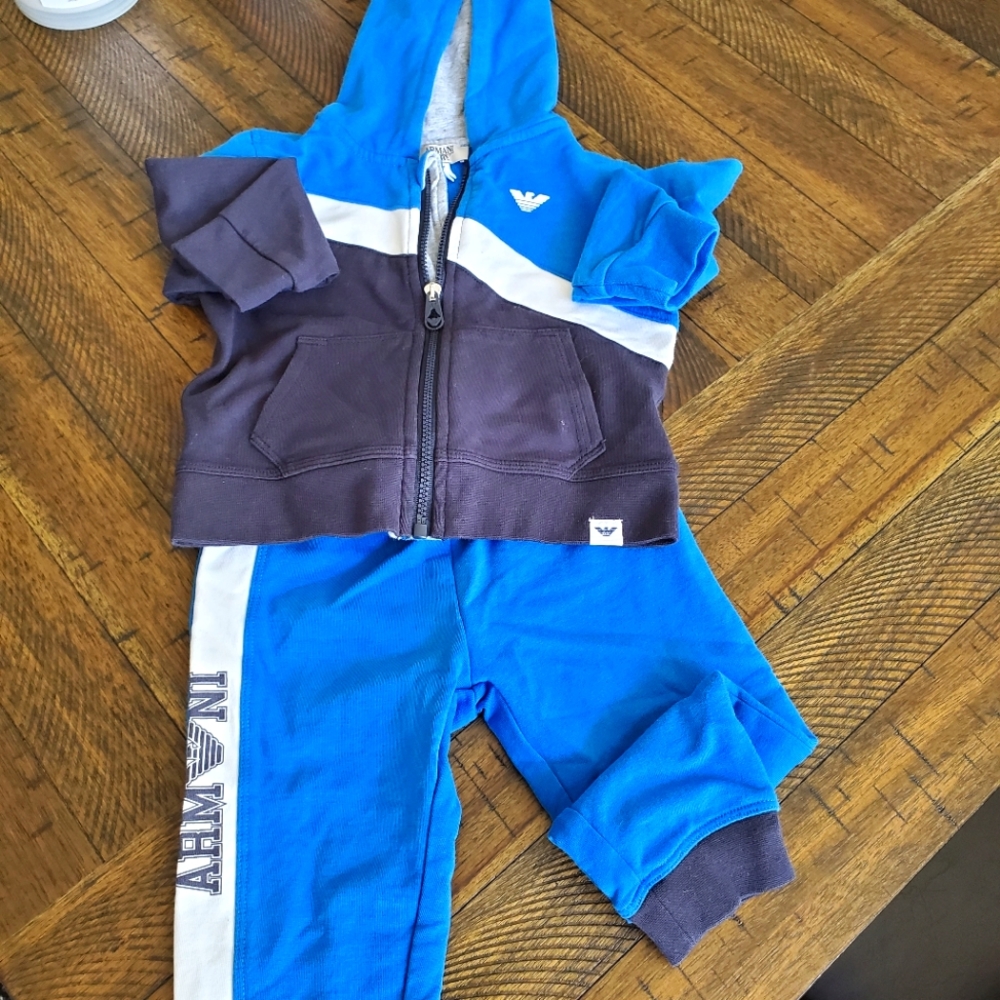 New Cute Armani baby boy 12 months blue track suit